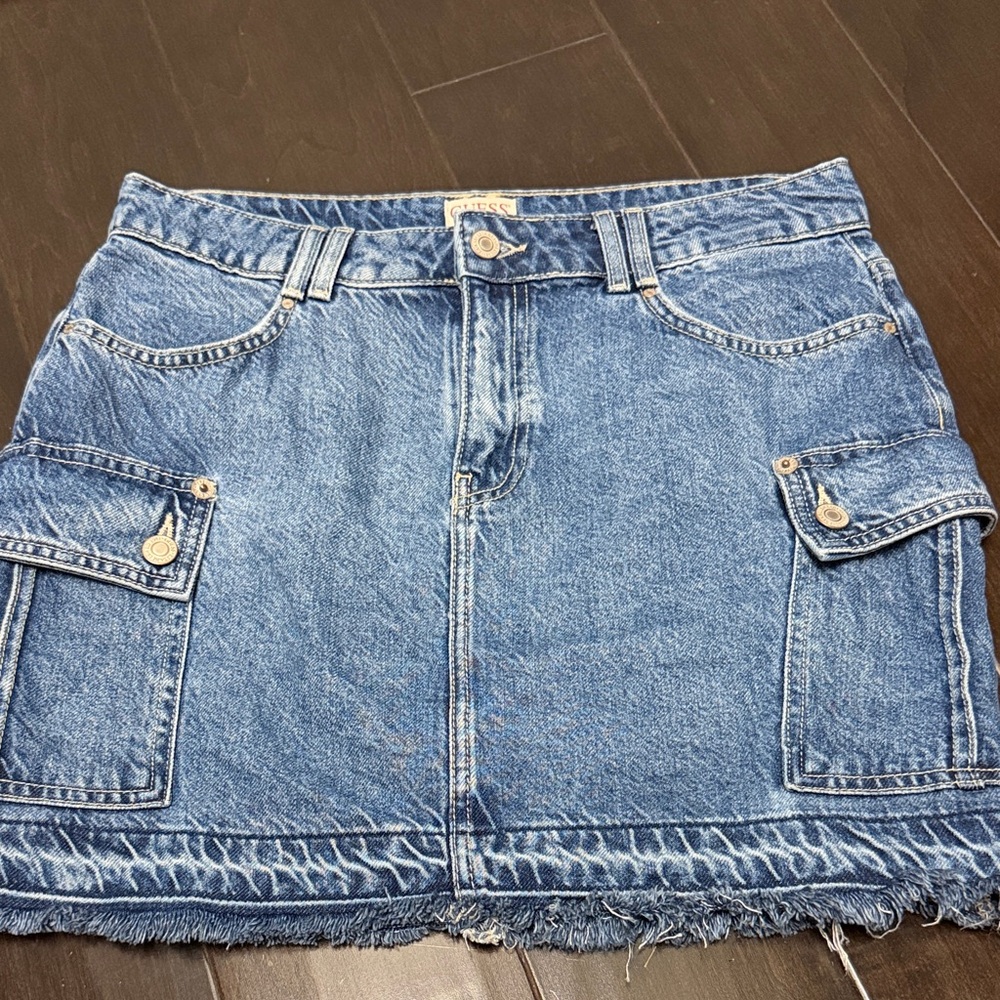 Guess Blue Denim Mini Skirt with Pockets